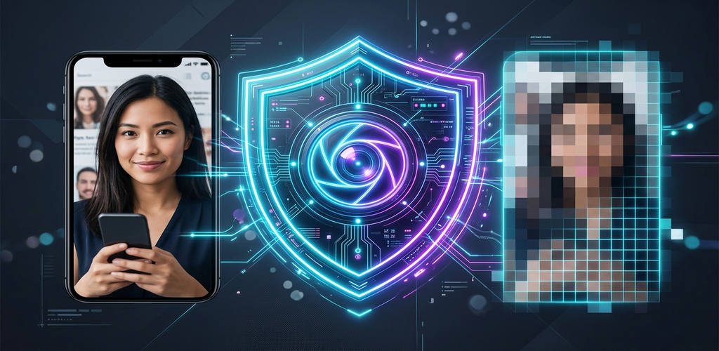 Sample document and portrait before privacy sanitization